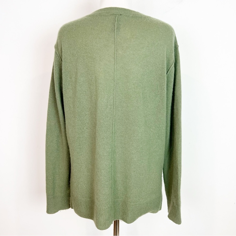 MAGASCHONI GREEN V-NECK LONG SLEEVE CASHMERE SWEATER WOMENS LARGE - Picture 3 of 5